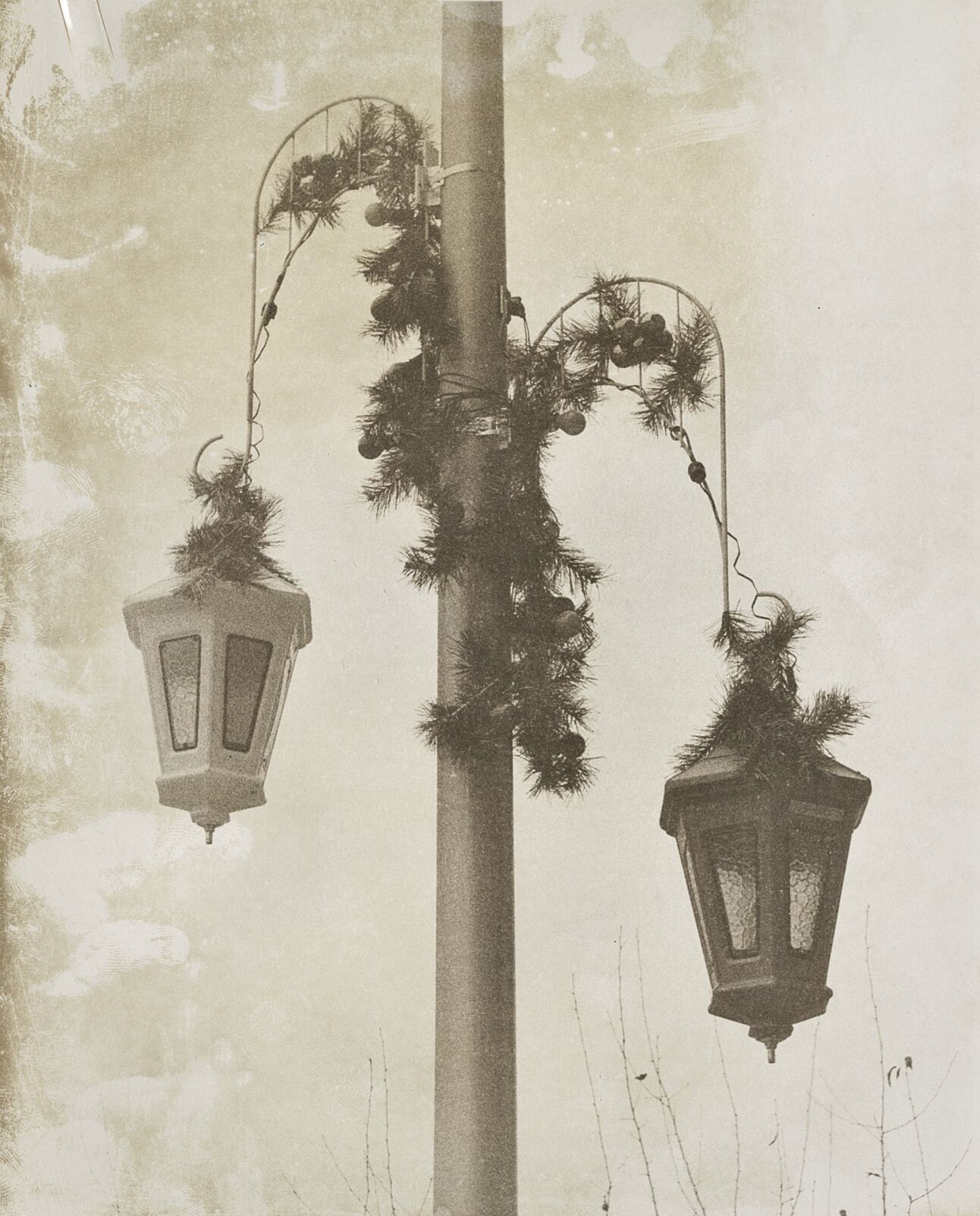 A decorated lamp post in Great Barrington